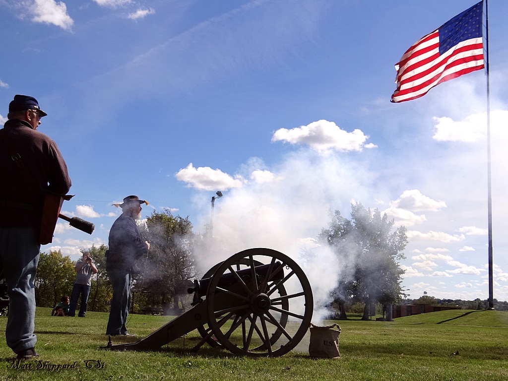 Fort Seward Gatling Gun & Howitzer Cannon demonstration.  More photos by Matt Sheppard at Facebook 
